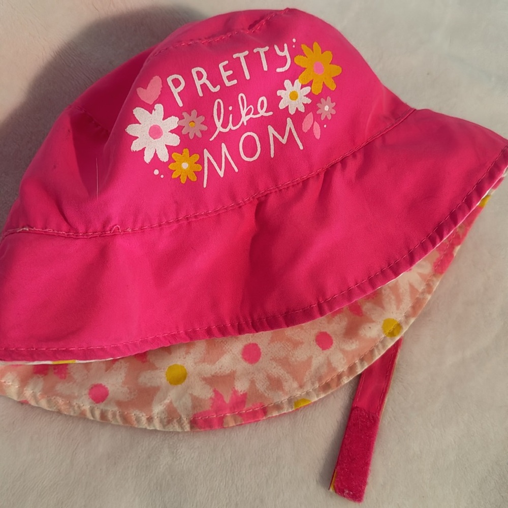 Reversible Floral Pink and Yellow Bucket Hat